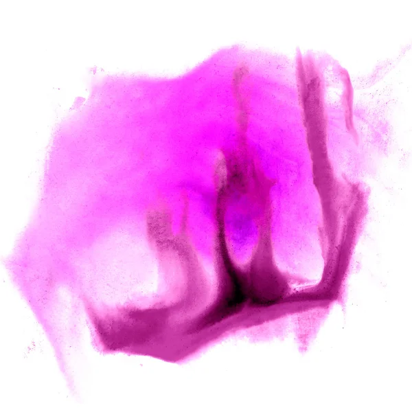 Pintura roxa do curso respingos cor aquarela água abstrata br — Fotografia de Stock