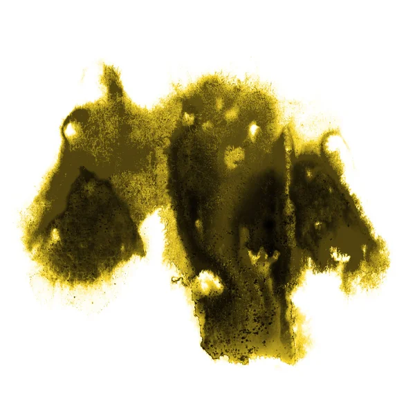 Golpe amarillo, pintura negra salpicaduras color acuarela abstracta w —  Fotos de Stock