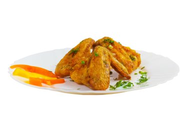 Beyaz arka plan clippin izole jambon kızartması yemek tavuk gıda