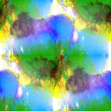 art blue, green, yellow hand paint background seamless watercolo clipart