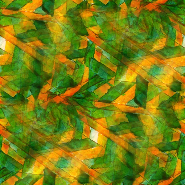 Art vert, orange avant-garde peinture à la main fond wal sans couture — Photo