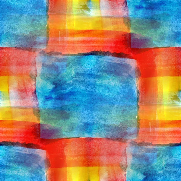 Arte azul, rojo, amarillo avant-garde fondo pintura a mano sin costuras —  Fotos de Stock