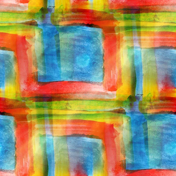 Blue, red, yellow art avant-garde background hand paint seamless — Stock Photo, Image