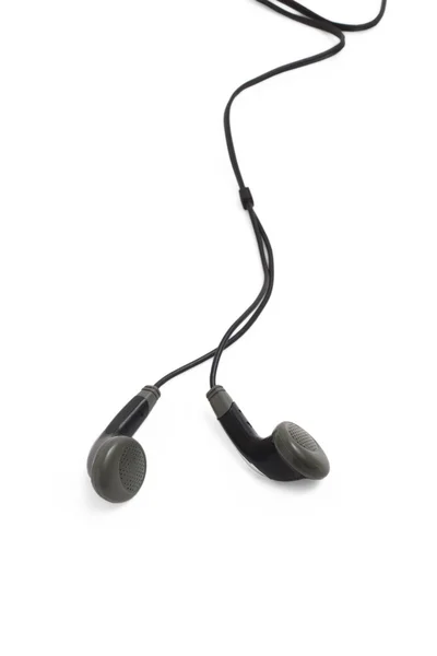 Навушники голова аудіо музика дріт стерео обладнання кабельні телефони — стокове фото