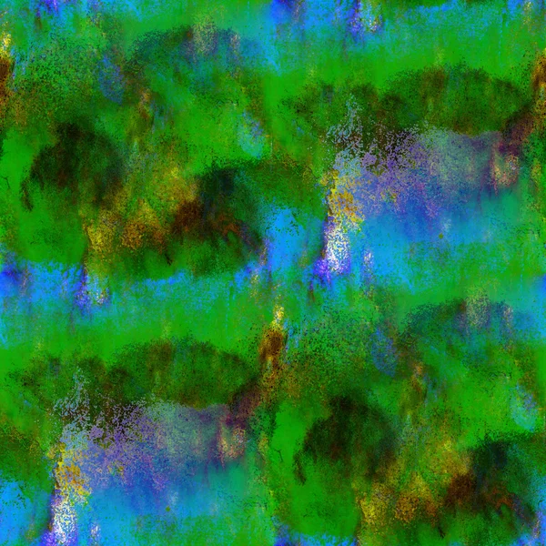 背景绿色、 蓝色纹理抽象水彩无缝 patt — 图库照片