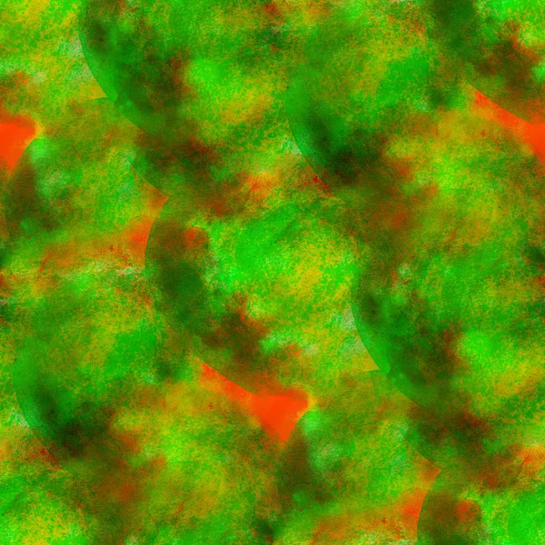 Vzor zelené, oranžové pozadí textura akvarel bezešvé abs — Stock fotografie