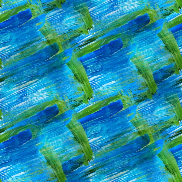 Motif bleu, fond vert texture aquarelle sans couture abstention — Photo