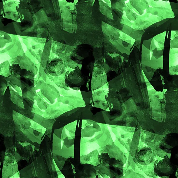 Tekstura tło akwarela bezszwowe abstrakcyjny wzór zielony pa — Zdjęcie stockowe