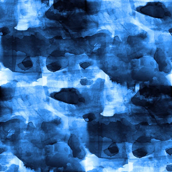 水彩背景无缝纹理抽象图案蓝色拜 — 图库照片