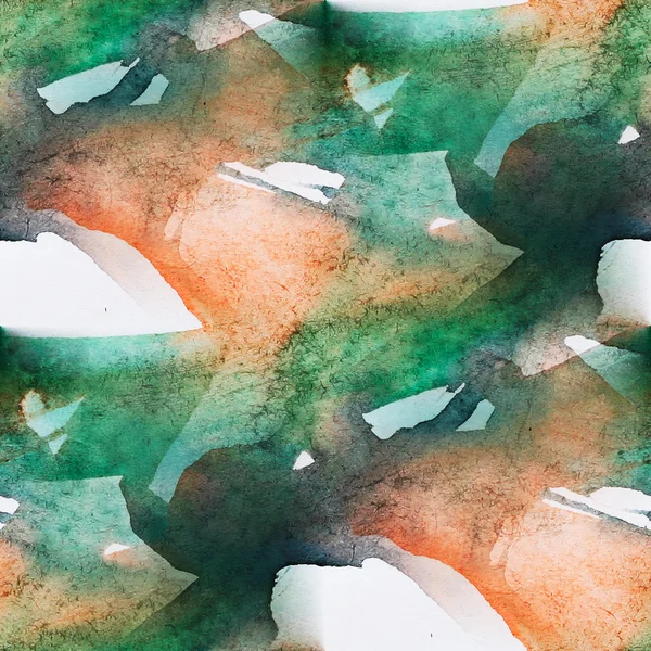 Бесшовный кубизм абстрактное искусство Пикассо текстура зеленая, красный ватерколь — стоковое фото