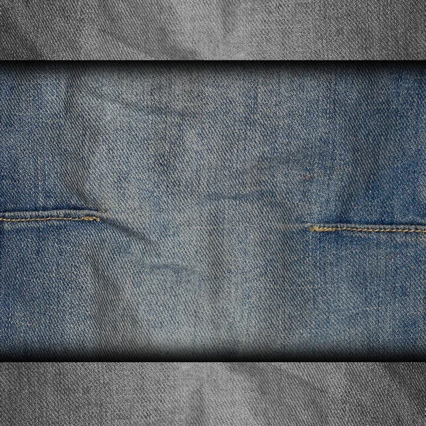 Tekstur Jeans denim latar belakang biru tekstil kain lama — Stok Foto