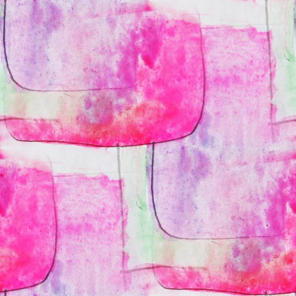 Nahtloser Kubismus rosa, grüne abstrakte Kunst Picasso Textur Aquarell — Stockfoto
