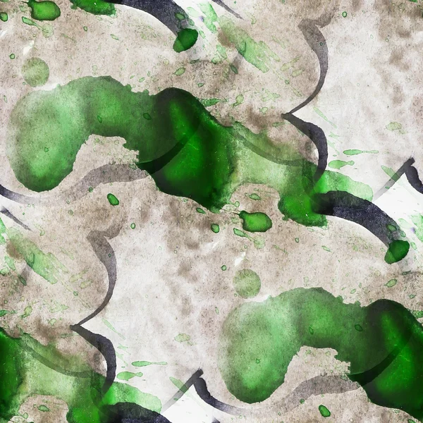 シームレスなキュービズムの緑、黒いの抽象芸術ピカソ テクスチャ waterc — ストック写真