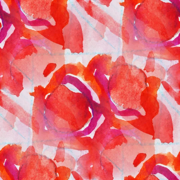 シームレスな赤いキュービズム抽象芸術ピカソ テクスチャ水彩画壁 — ストック写真