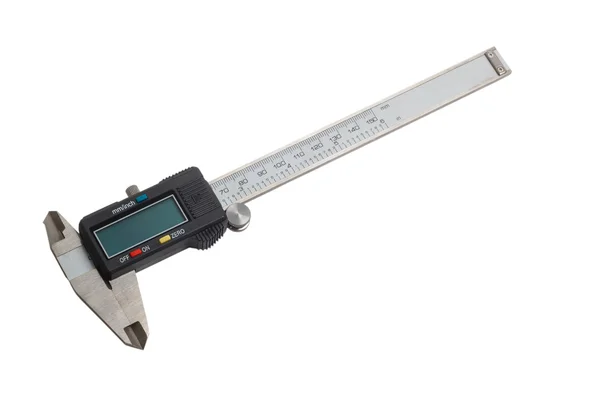 Caliper calibre ferramenta vernier instrumento de metal branco medida slide — Fotografia de Stock