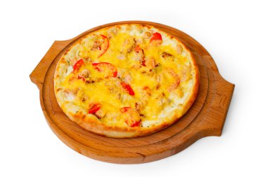 izole yemek hızlı kabuk pişmiş pizza yemek peynir İtalyan tomat