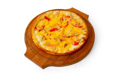 İtalyan gıda peynir tom pişmiş pizza hızlı yemek kabuk izole