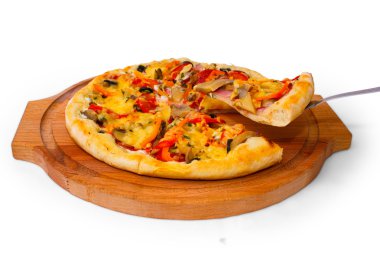 pizza izole beyaz peynir İtalyan yemeği domates yemek hızlı yemek