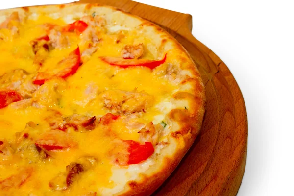 地壳烤披萨意大利食品奶酪汤姆的孤立快速晚餐 — 图库照片