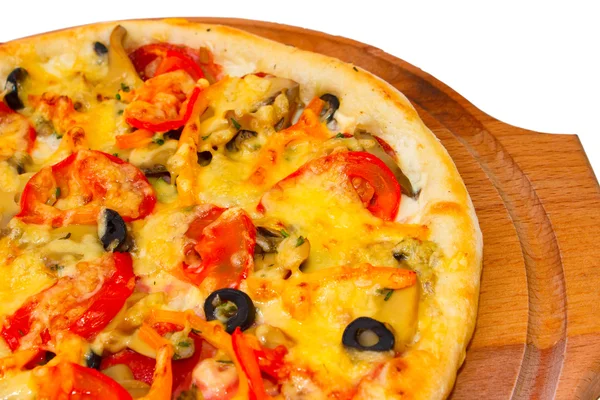 孤立的披萨白色食品奶酪意大利番茄餐快速晚餐 — 图库照片