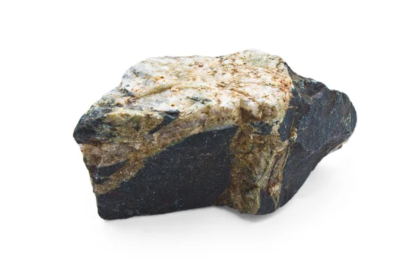 Pierre isolée fond blanc roche granit naturel rocher sol — Photo