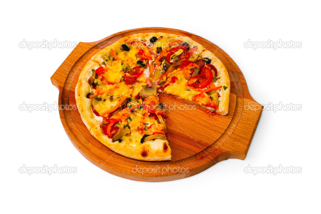 Pizza white isolated cheese italian food tomato fast meal dinner