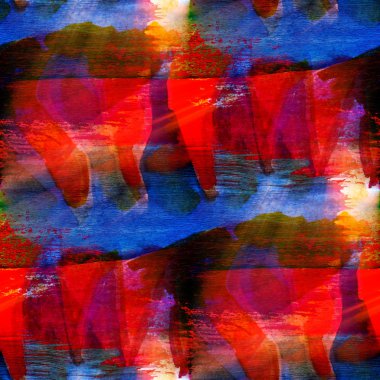 Sulu Boya Dikişsiz arka plan kırmızı, mavi doku soyut boya