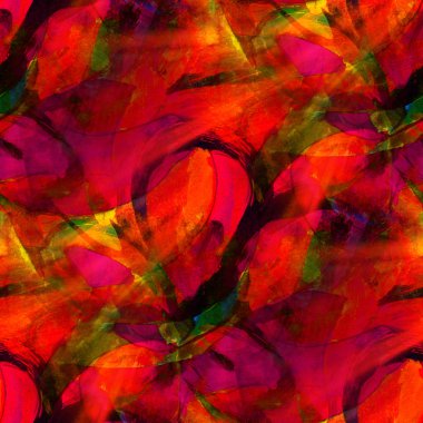 Sulu Boya Dikişsiz arka plan doku kırmızı, yeşil soyut boya