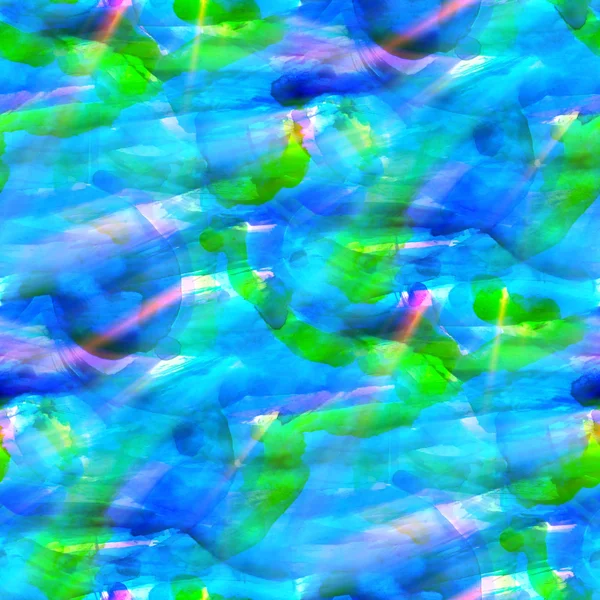 Акварель бесшовный фон синий, зеленая текстура абстрактная боль — стоковое фото