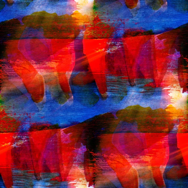 Sulu Boya Dikişsiz arka plan kırmızı, mavi doku soyut boya