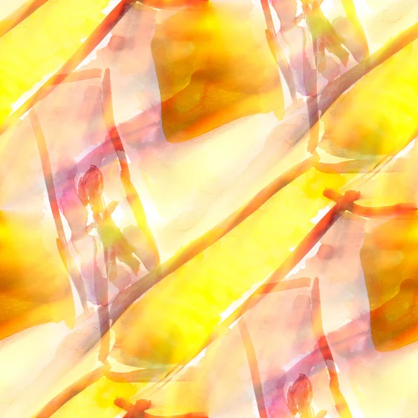 Sunlight art picture watercolor seamless orange yellow backgroun — Stock Photo, Image