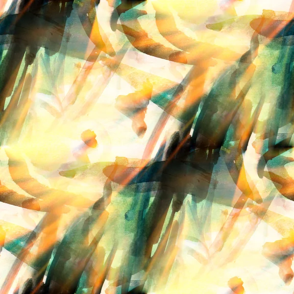 Obraz sztuki tła akwarela bezszwowe reen niebieskie światło słoneczne — Zdjęcie stockowe