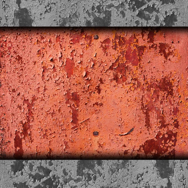 Metal texture red background grunge iron wall old rusty rust pat — Stock Photo, Image
