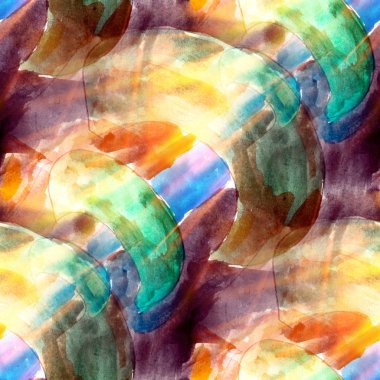 güneş ışığı boya Dikişsiz mor yeşil daire arka plan watercolo