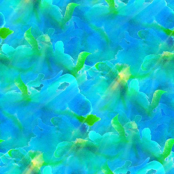 Zonlicht naadloze blauwe groene kunst macro textuur aquarellen backg — Stockfoto