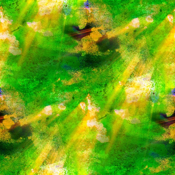 Sonnenlicht nahtlose Malerei grün gelb Aquarell mit hellen b — Stockfoto