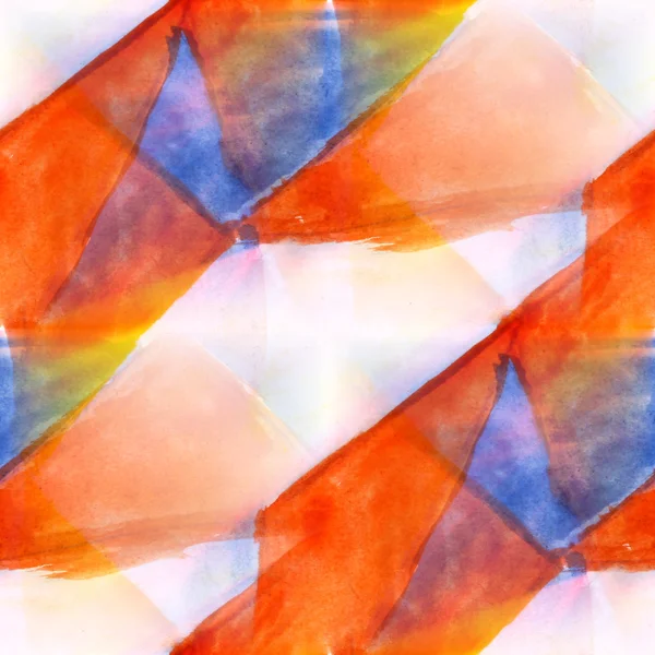 Luz solar arte daub aquarela mosaico laranja azul ornamento backgro — Fotografia de Stock