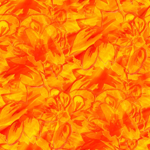 Luz solar textura sem costura cor aquarela laranja flor abstra — Fotografia de Stock