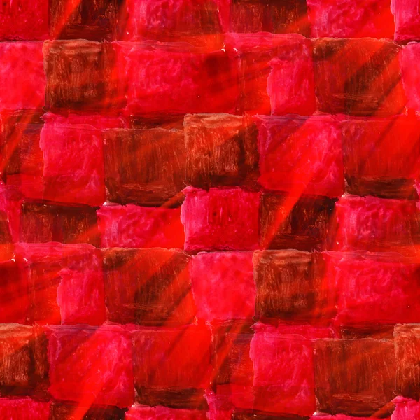 Zonlicht naadloze textuur kleur aquarel red square abstract — Stockfoto