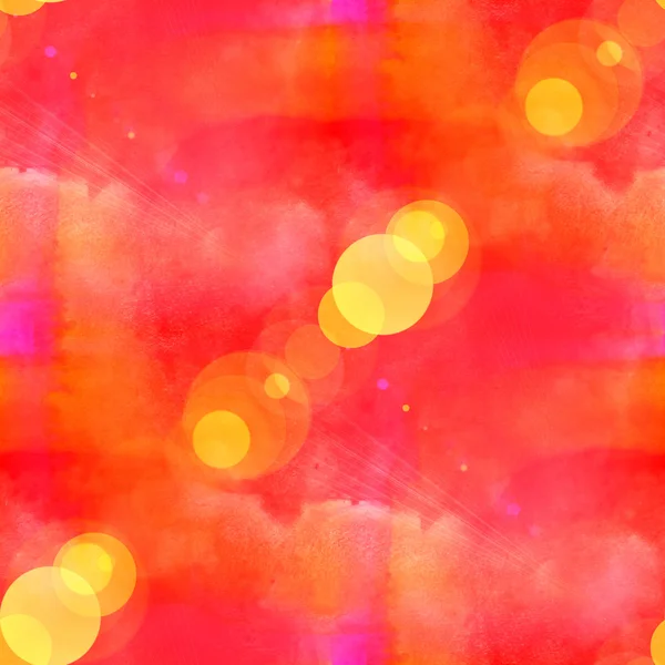 Bokeh abstract orange watercolor seamless texture hand painted b — Stock Photo, Image