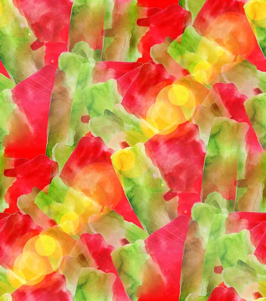 Bokeh astratto rosso verde acquerello seamless texture mano dolore — Foto Stock