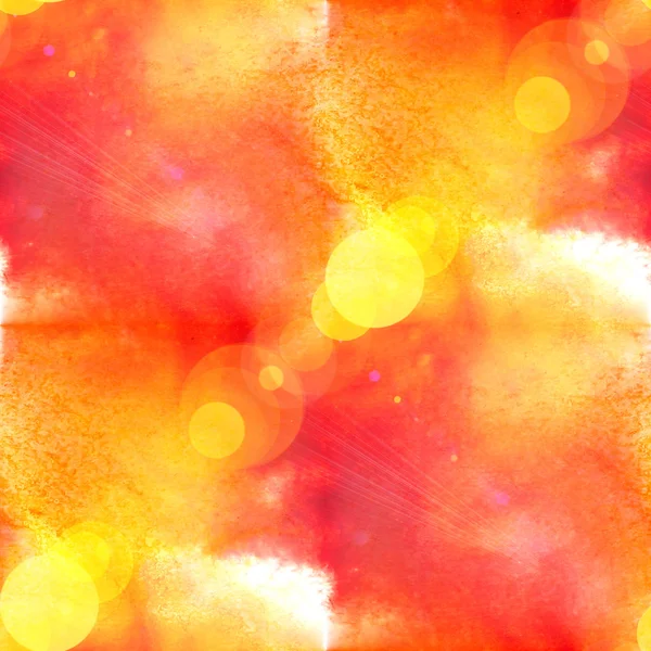 Bokeh abstract watercolor and art orange yellow seamless texture — Stock Photo, Image