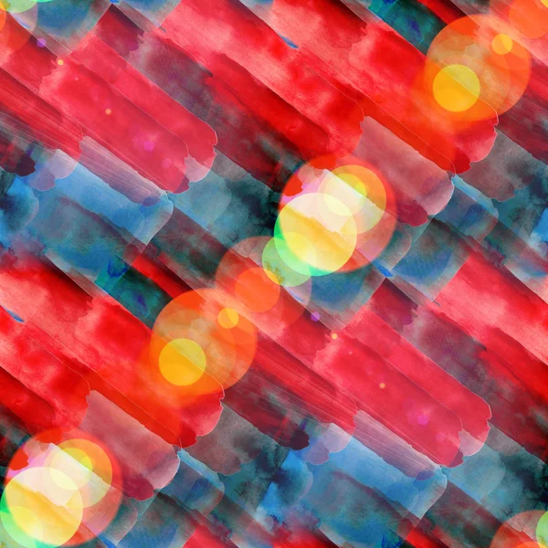 Bokeh abstrakte Aquarell rot blau und Kunst nahtlose Textur, han — Stockfoto