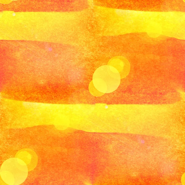 Bokeh abstract yellow watercolor, seamless texture hand painted — Stock Photo, Image