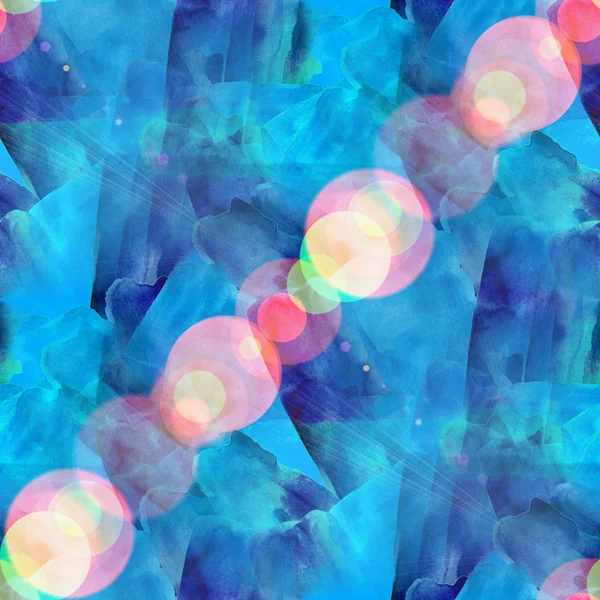 Bokeh Art nahtlose Textur, Hintergrund blaues Aquarell abstrakt — Stockfoto