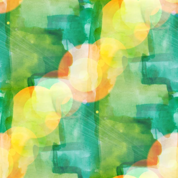 Bokeh sorunsuz sanat yeşil, süsleme suluboya tasarım — Stok fotoğraf
