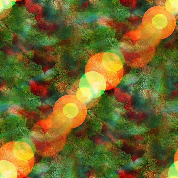 Bokeh sem costura fundo mão arte aquarela verde vermelho escova — Fotografia de Stock