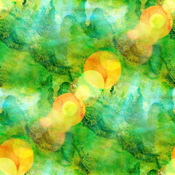 Bokeh seamless background hand art watercolor green brush textur — Stock Photo, Image