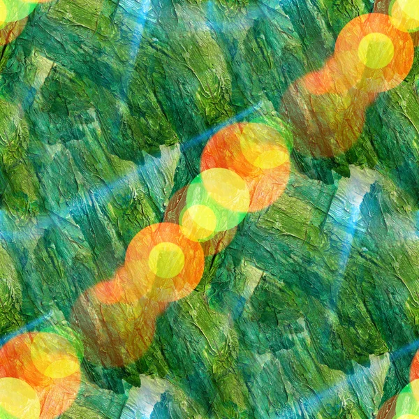 Bokeh seamless background hand art watercolour green brush textu — Stock Photo, Image