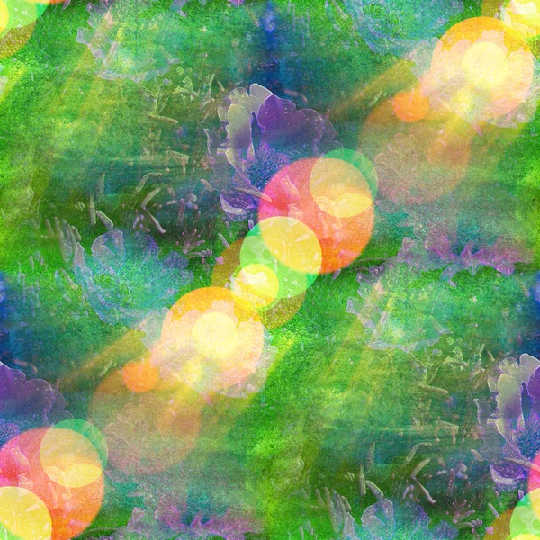 Bokeh wallpaper background watercolor art green blue power seaml — Stock Photo, Image